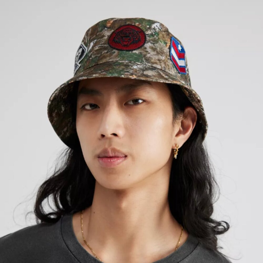 NWT New Tree Camo Patch Bucket Hat Military Army One Size Flags Short Brim